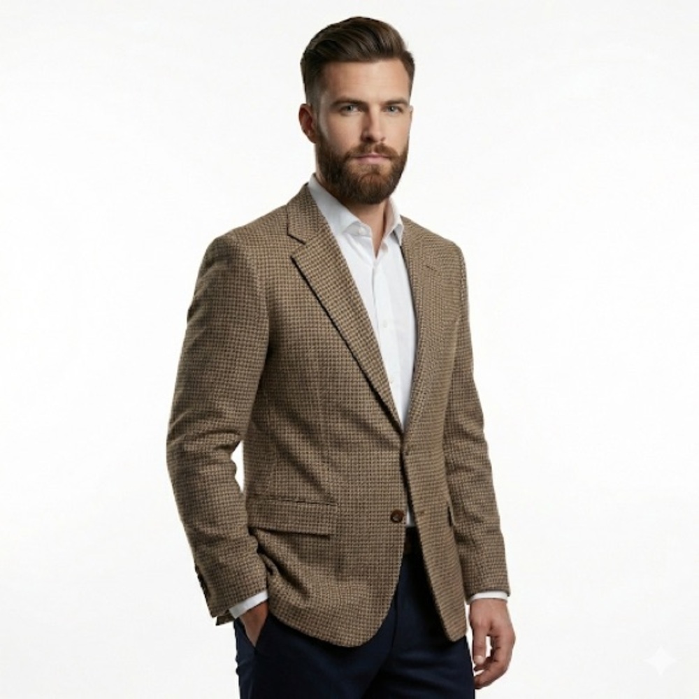 Bonwit Teller Lanvin Camel Hair Blazer Mens 42R Tan Academia Quiet Luxury